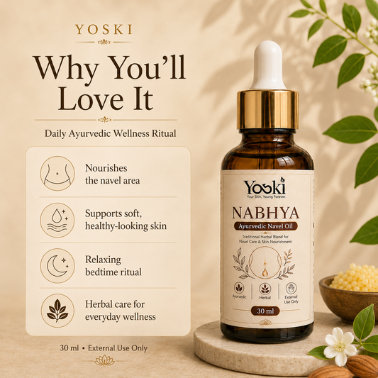 YOSKI Nabhya Navel Oil | Ayurvedic Belly Button Oil for Daily Wellness & Skin