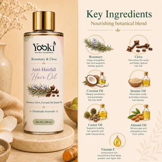YOSKI Anti Hair Fall Hair Oil | Ayurvedic Hair Oil for Stronger & Healthier Hair