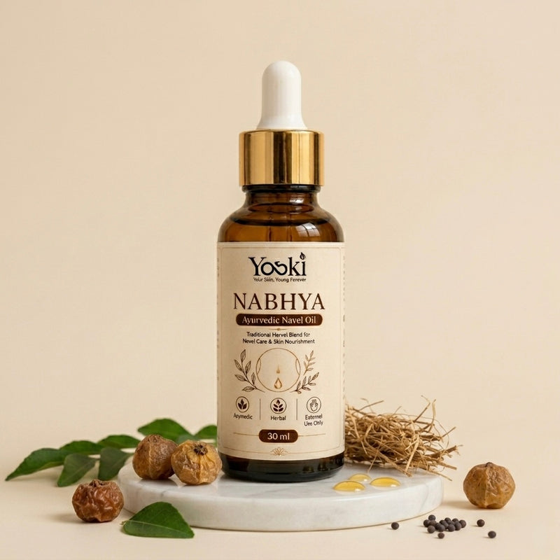 YOSKI Nabhya Navel Oil | Ayurvedic Belly Button Oil for Daily Wellness & Skin